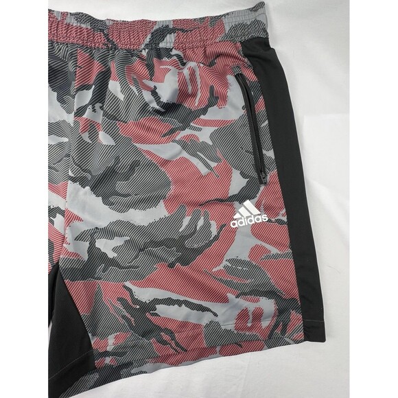 Adidas Aeroready Shorts Mens 2XL Designed 2 Move Sport Camo Red Scarlet Grey - Picture 3 of 9